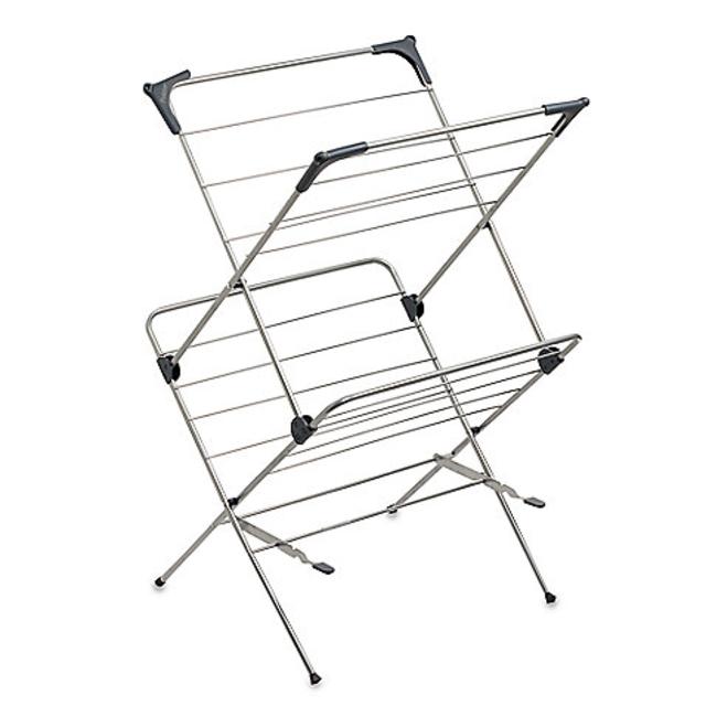 Two-Tier Clothes Drying Rack with Mesh Cover