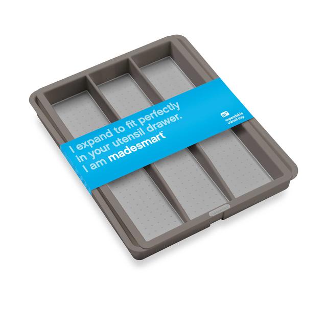 Madesmart Expandable Utensil Tray in Grey