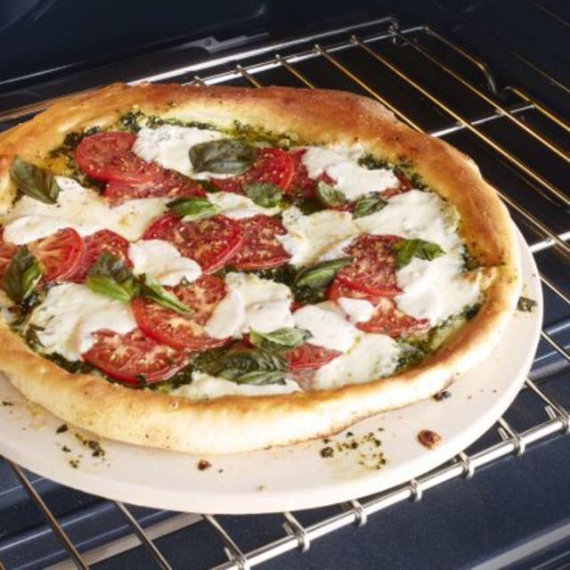 Sur La Table® Round Glazed-Cordierite Pizza Stone, 16½"