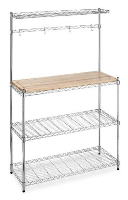 Whitmor 6054-268 Supreme Bakers Rack, Chrome and Wood