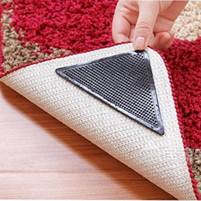 4x Rug Carpet Mat Grippers Non Slip Anti Skid Reusable Washable Silicone Grip