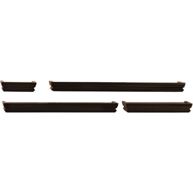 Melannco Set of 4, Espresso Wall Shelves, 24", 20", 12", 6"