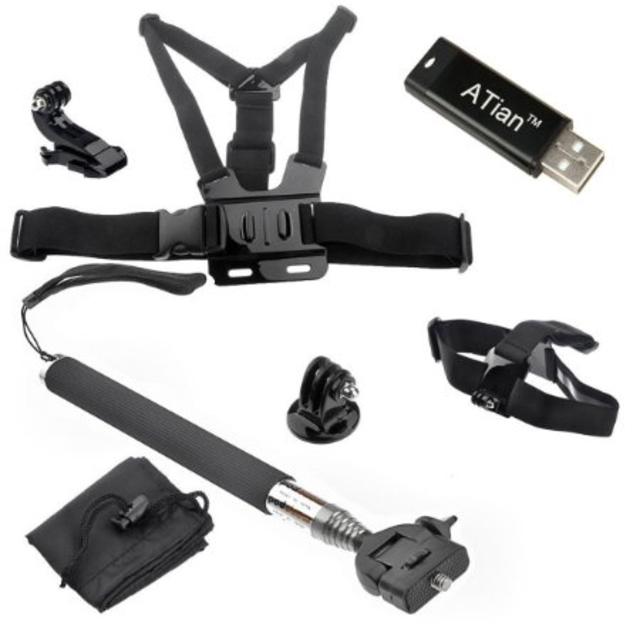 ATian(TM) Chest Harness & Head Strap Mount & Monopod Tripod Adapter for Gopro Hd Hero 1 2 3 3+