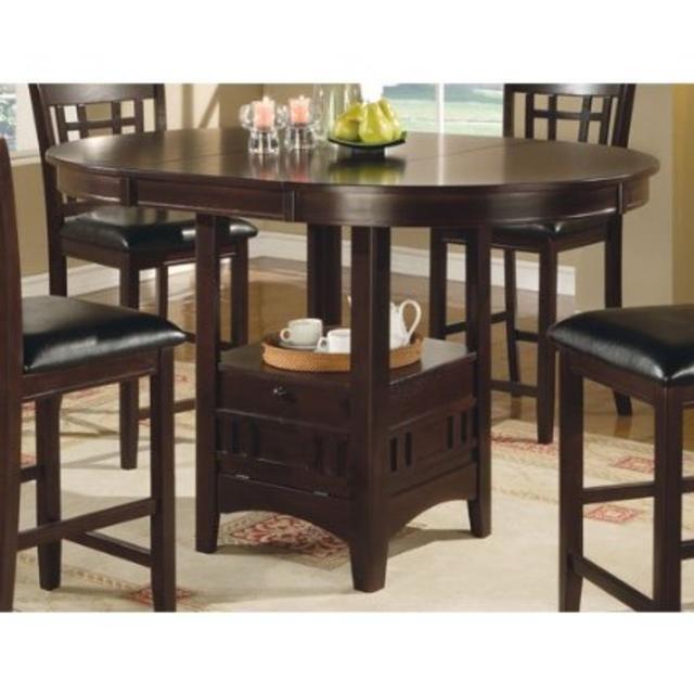 Coaster Counter Height Dining Table Extension Leaf Dark Cappuccino Finish