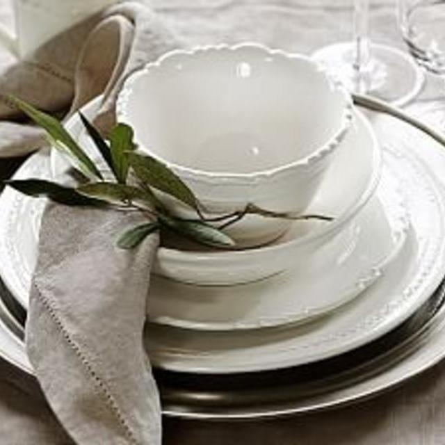 Napoli Stoneware Dinner Plate, Set of 4, White