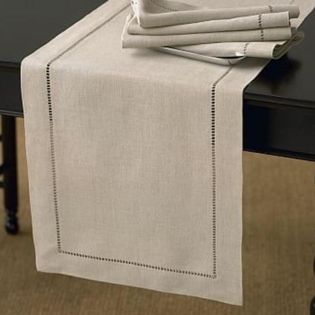 Linen Hemstitch Table Runner