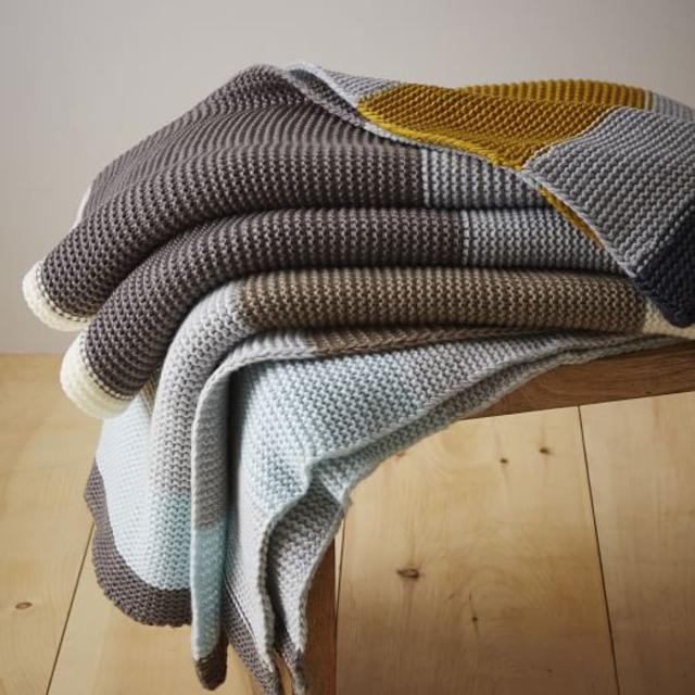 Multi Stripe Knit Throw