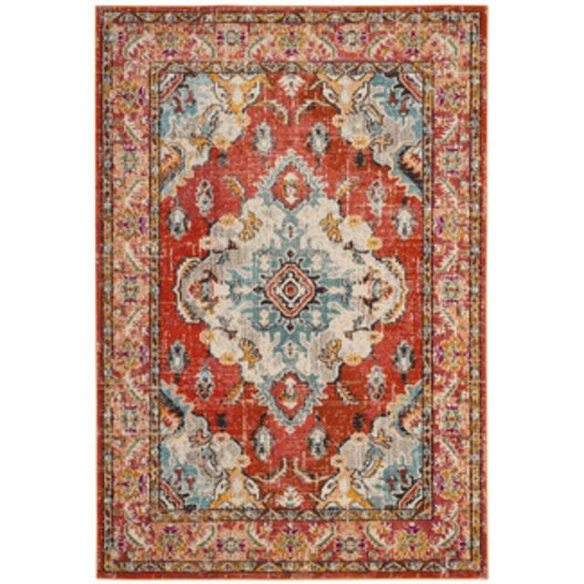Bungalow Rose Shakti Orange/Light Blue Area Rug