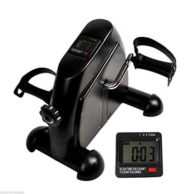 Goplus Mini Pedal Exerciser Cycle Fitness Indoor Exercise Bike 4 Leg/arm w/ LCD Display