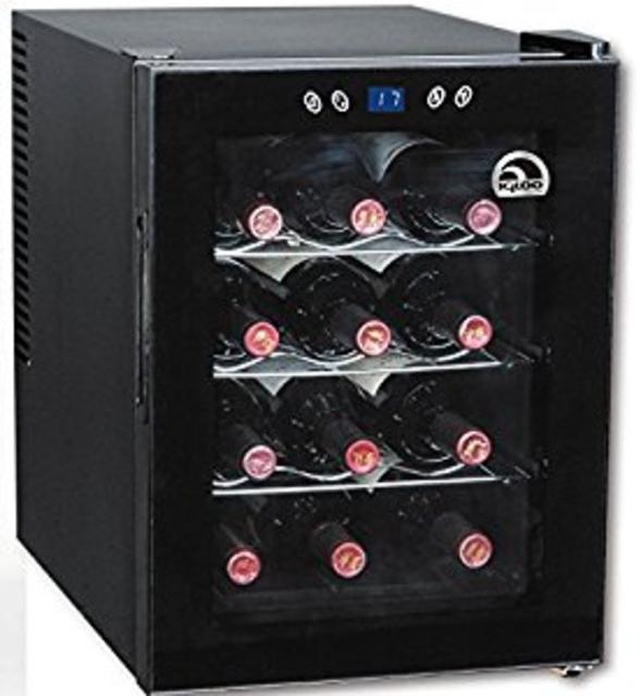 Igloo FRW133 12-Bottle Wine Cooler with Digital Temperature Display, Black
