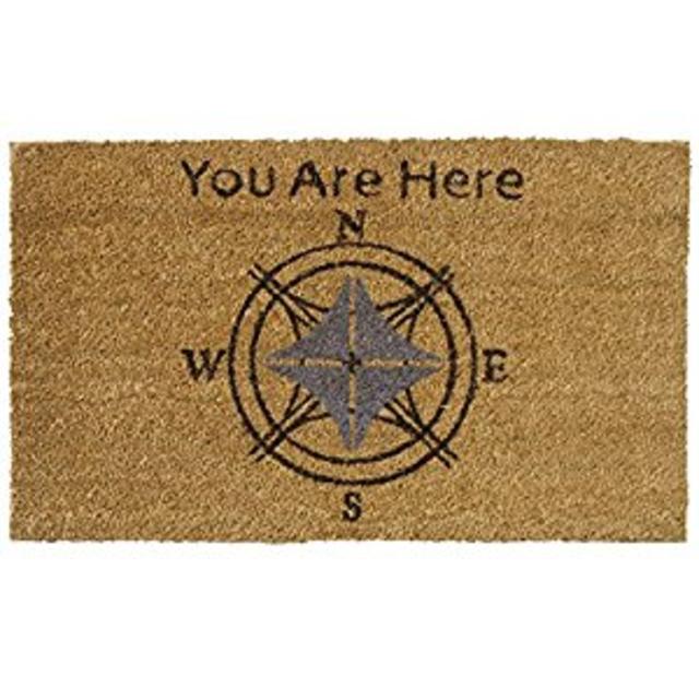 " You Are Here" Modern Welcome Mat, 18 x 30-Inch