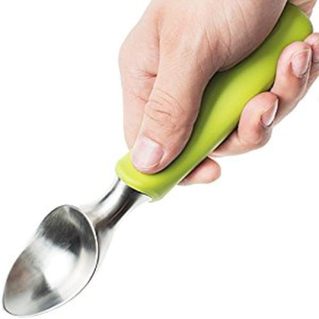 SUMO Ice Cream Scoop • Solid Stainless Steel • Non-slip Rubber Grip • Dishwasher Safe • Green