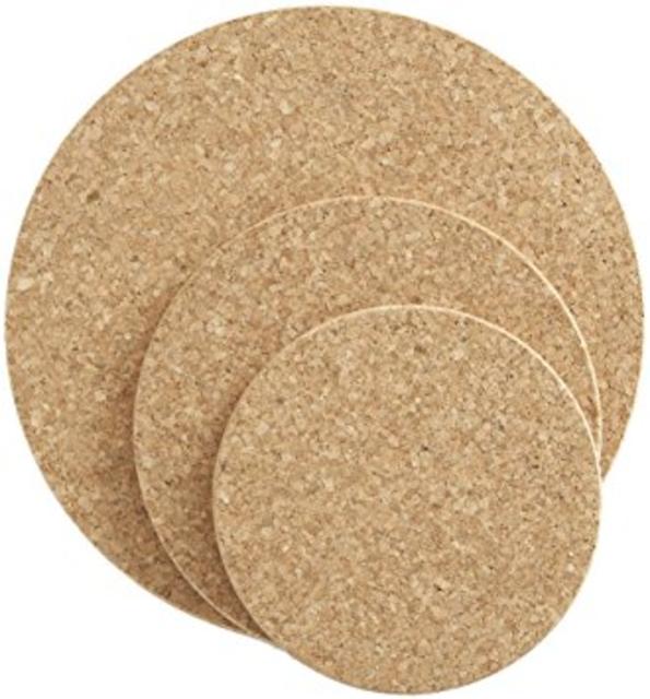 Jonas™ Cork Trivets  Set of 3 Round - 5½”, 6½”, 9½”