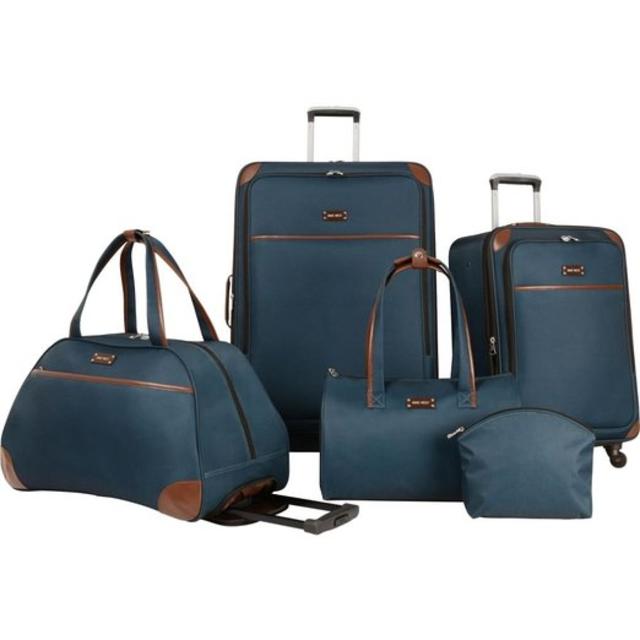 Ninewest Round Trip 5 Piece Luggage Set in Teal