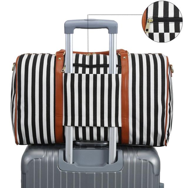 Weekender Bag Women Ladies Canvas Travel Duffel Tote Carry On Shoulder Overnight Bag