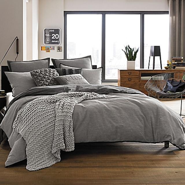 Kenneth Cole Reaction Home Oxford Pillow Sham in Grey Stripe