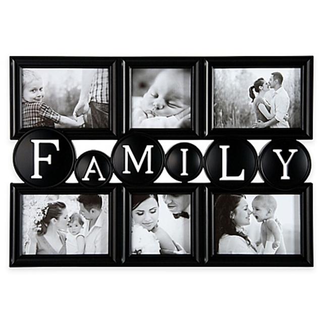 Family Sentiment 6-Photo Collage Frame in Black