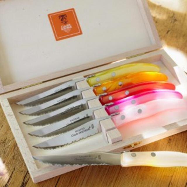 Claude Dozorme 6 Bright Berlingot Steak Knives