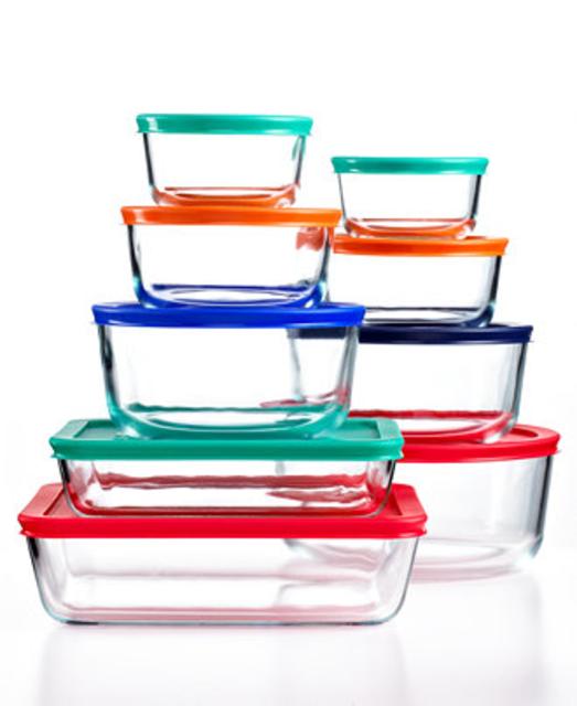 Pyrex 18 Piece Simply Store Set with Colored Lids