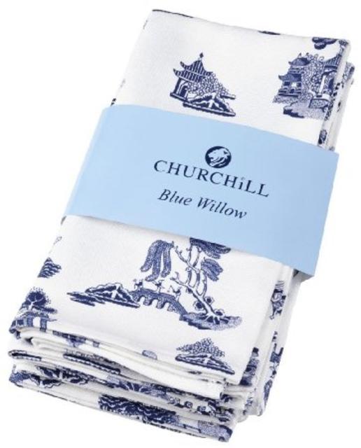 Churchill Blue Willow Cotton Napkins (Set of 4)