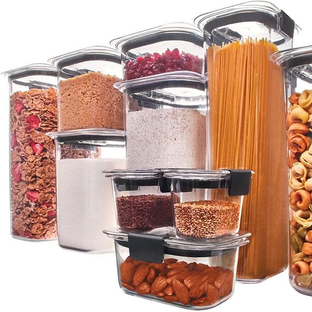 Rubbermaid Brilliance Pantry Organization & Food Storage Containers with Airtight Lids, Set of 10 (20 Pieces Total)