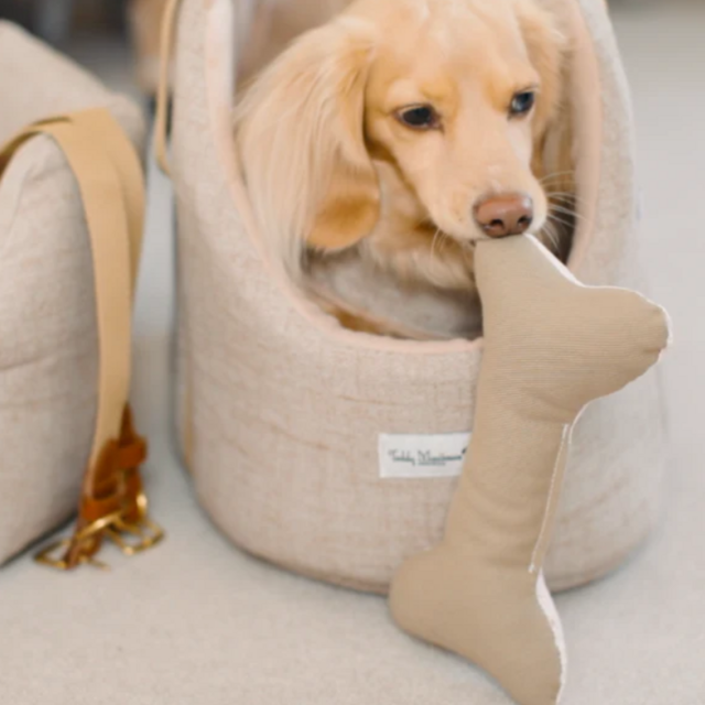 'The Richmond' Medium Biscuit Taupe Beige Luxury Dog Carrier