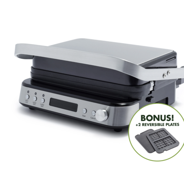 Ceramic Nonstick 3-in-1 Grill, Griddle & Waffle Maker | Stainless Steel