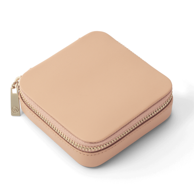 (Bridal Shower) Travel Jewelry Case, Beige Grain (Mejuri)