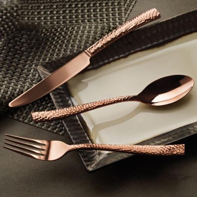 Hampton Forge Paris Hammered Copper Titanium 20-piece Flatware Set