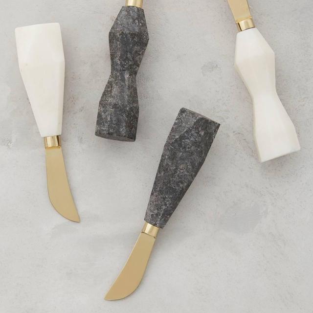 Faceted Marble Cheese Knives (Set of 4)