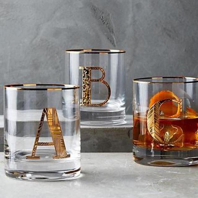 Gilded Monogram "S" DOF Glass