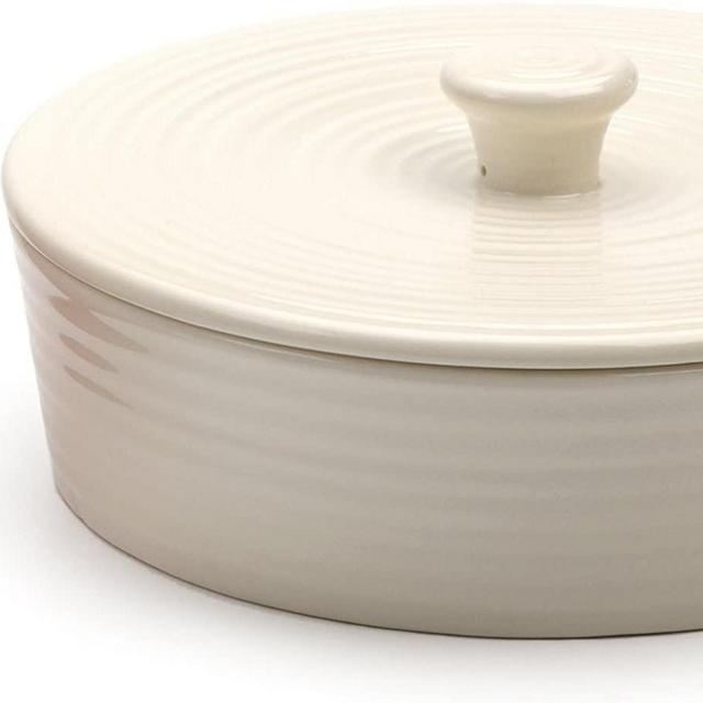 RSVP International White Stoneware Tortilla Warmer & Server, 8.5" x 3" | Dishwasher, Microwave & Oven Safe