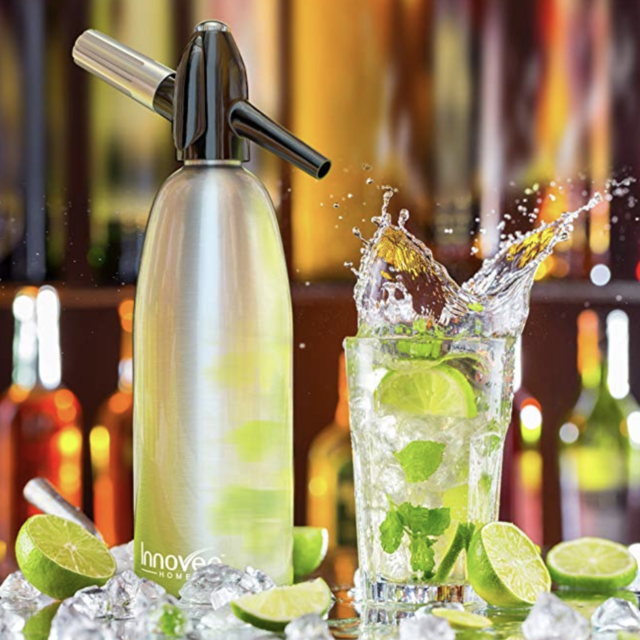 Innovee Soda Siphon - Ultimate Soda Maker - Aluminum - 1 Liter - With Free Cocktail Recipes (e-book)