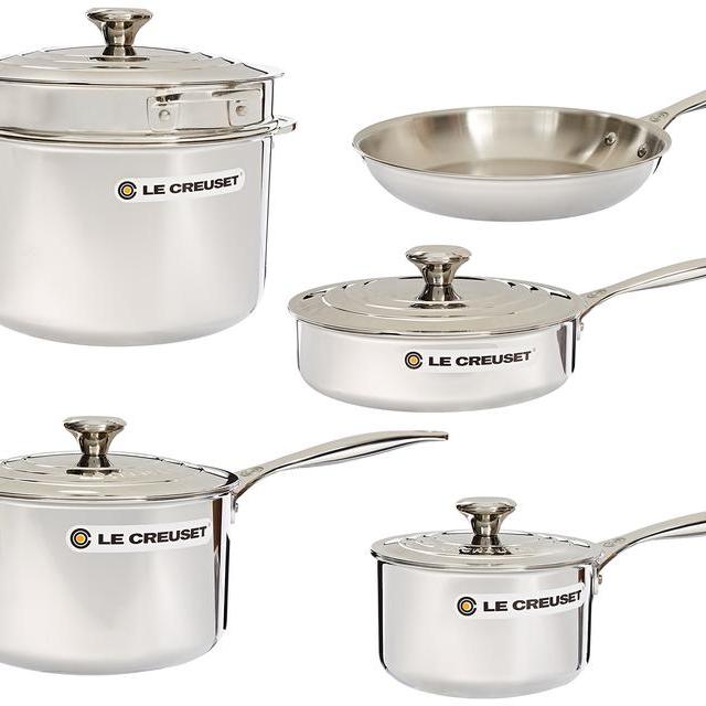 Le Creuset 10-Piece Tri-Ply Stainless Steel Cookware Set
