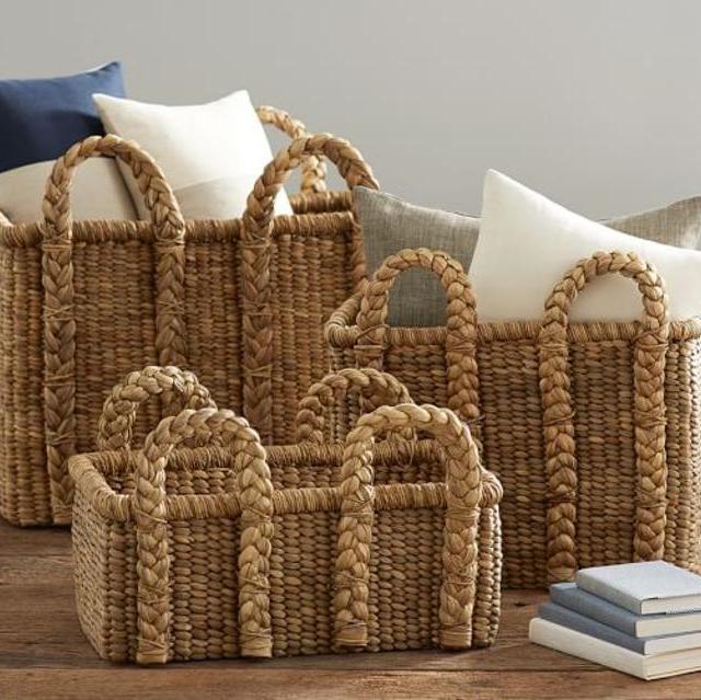 Pottery Barn Beachcomber Rectangular Handled Baskets (Tall)