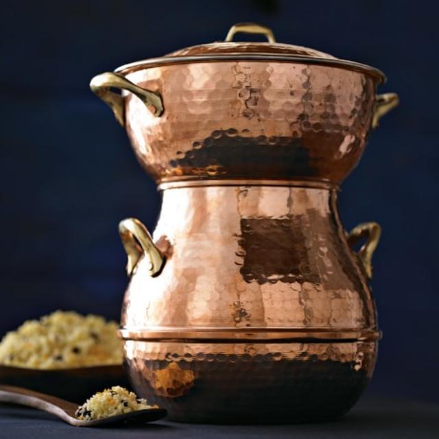Hand-Hammered Copper Couscoussier