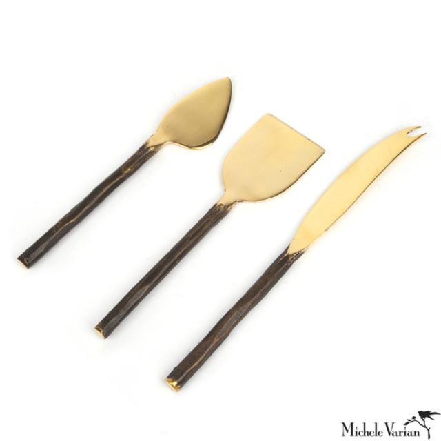 Brass Cheese Knives Set of 3