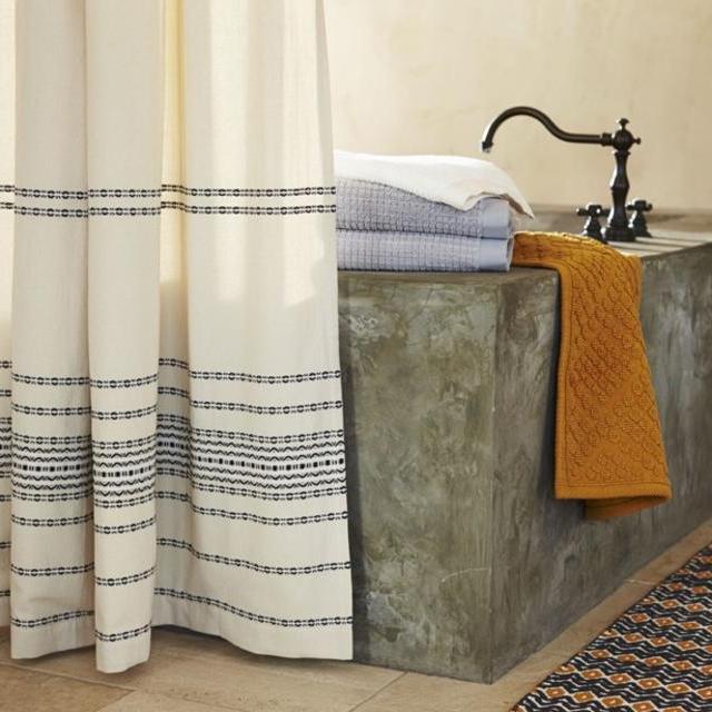 Rippled Stripe Shower Curtain