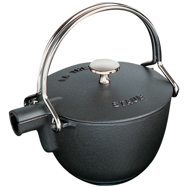 Staub Cast Iron 1-qt Round Tea Kettle - Matte Black