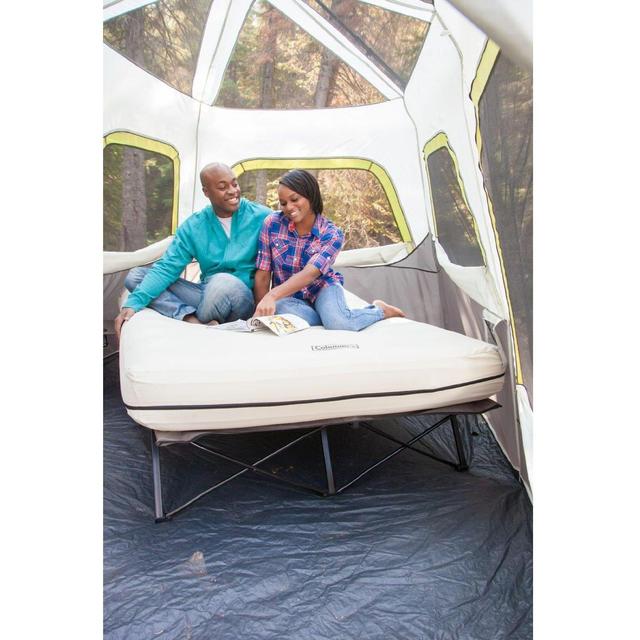 Coleman Queen Airbed Cot with Side Tables and 4D Battery Pump