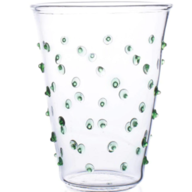 Pom Water Glass, Set of 4, Green