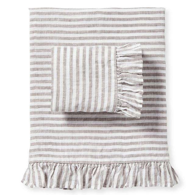 Nantucket Stripe Sheet Set - Mink, King Size