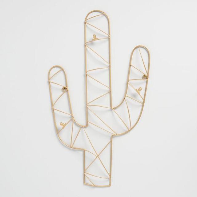 Gold Wire Cactus Photo Clip Wall Panel