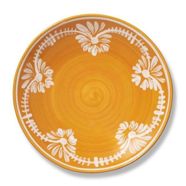 Serving Bowl With White Floral Trim
