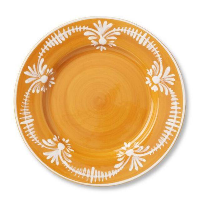Dinner Plate With White Floral Trim