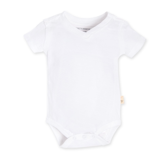 Short Sleeve Reverse Seam V Neck Organic Bodysuit