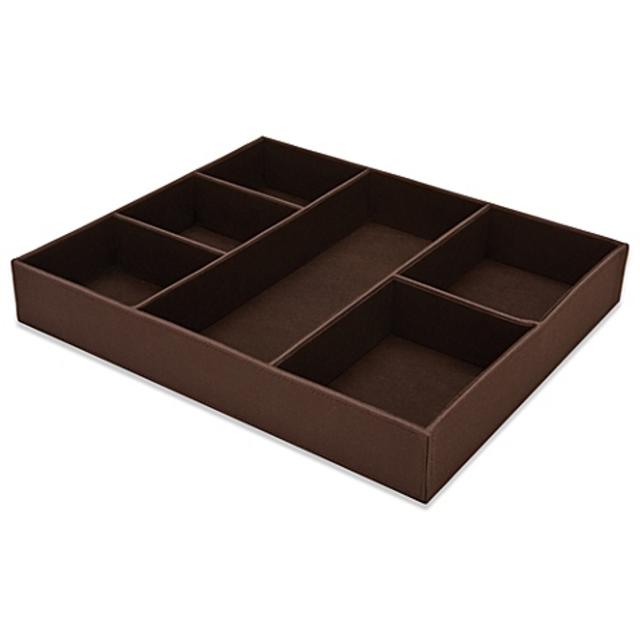 6-Compartment Drawer Organizer in Chocolate