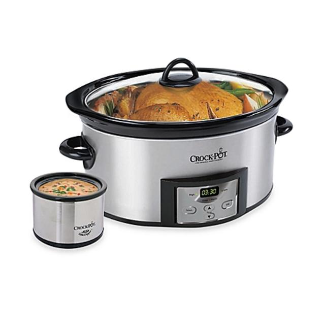 Crock-Pot® Stainless Steel 6-Quart Countdown Oval Slow Cooker with Dipper