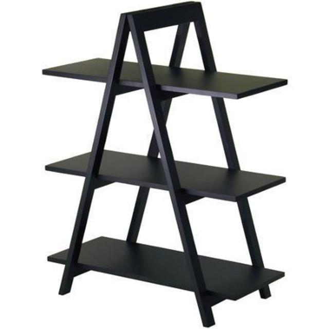 Wood A-Frame 3-Tier Shelf, Black