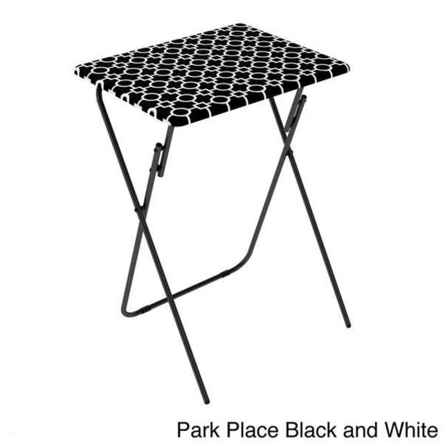 Atlantic Folding TV Tray (2 Pack) - Black and White